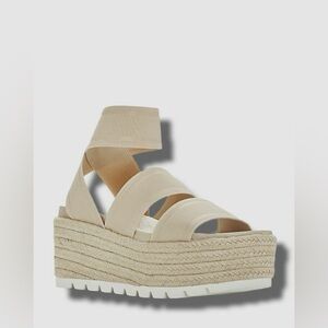 J Slides Platform Sandals Espadrille Elastic Comfy